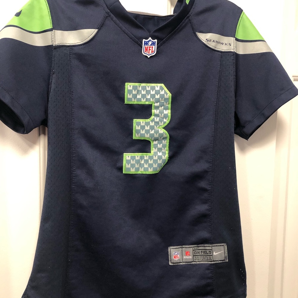 Nike On Field NFL Seattle Seahawks￼ Russell Wilson #3 Women’s Sewn Jersey Size M